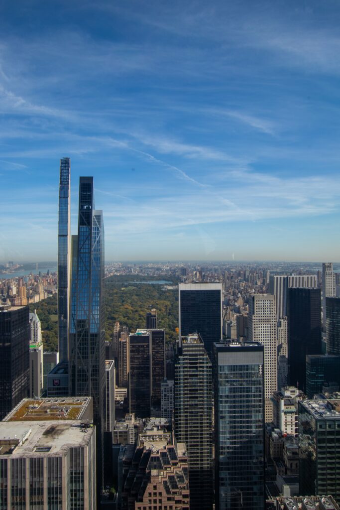 Vue sur les building et Central park depuis le top of the rock