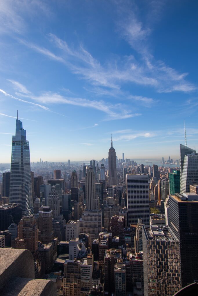 Vue sur les building newyorkais depuis le top of the rock
