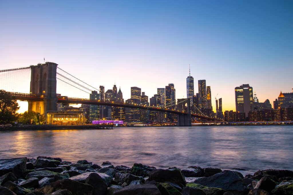 Vue sur la Skyline de New york depuis Pebble Beach